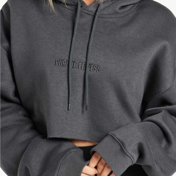 Pursue Fitness Cropped Workout Hoodie in Dark Washed Pink - Picture 6 of 6